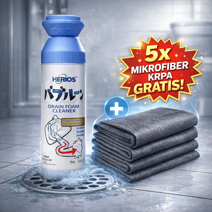 Pjena za odvode DrainPro + 5 MIKROFIBER KRPA GRATIS